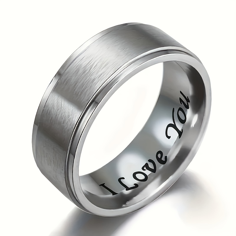'I Love You' Stainless Steel Ring - Anniversary Gift